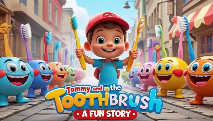 Toothbrush-Parade-with-text-is-_Tommy-and-the-Toothbrush-Parade-A-Fun-Story