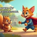 Superhero Cat Saves the Stuck Squirrel